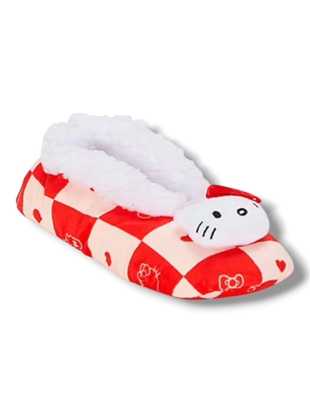 Hello Kitty Plush Slip-On Slippers - Kids Size 8 - 13 - NWT - Picture 4 of 6